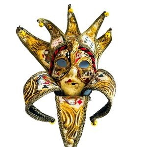 Joker Handmade Paper Mache Masquerade Mask Wall Hanging Decor